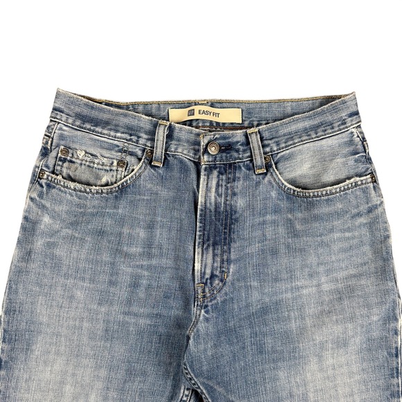 Gap Easy Fit Vintage‎ Men's Jeans 31x29.75 Light Wash Distressed Hem USA Made - Picture 3 of 12
